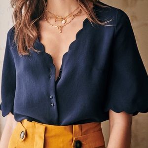 Sezane Antika Blouse Navy Size 36